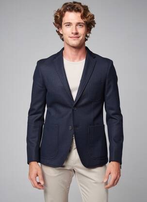 Blazer tissage chiné bleu TOMMY HILFIGER homme