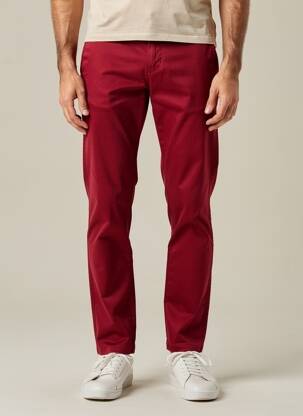 Pantalon chino tissage popeline taille normale rouge TOMMY HILFIGER homme