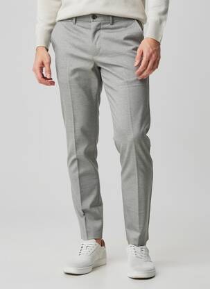 Pantalon slim tissage chiné taille haute gris TOMMY HILFIGER homme