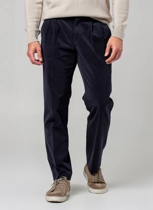 Pantalon chino fermeture zippée sous rabat avec crochet taille normale bleu KENZO homme