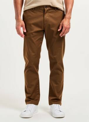 Pantalon chino stretch taille normale marron TOMMY HILFIGER homme