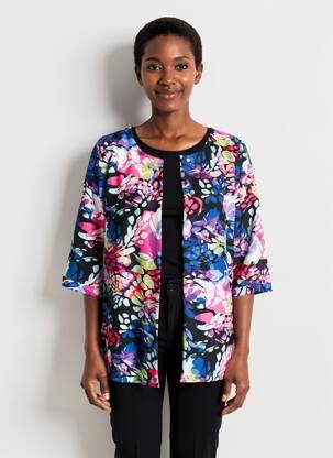 Veste chic fermeture boutonnée sur le devant noir SPG WOMAN femme