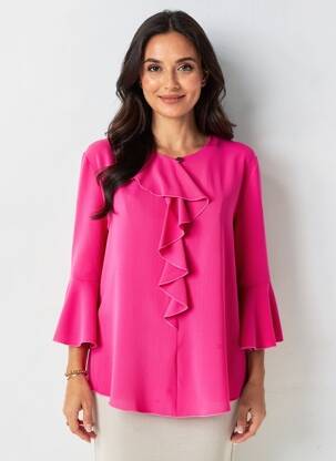 Blouse manches 3/4 manches 3/4 rose ELEONORA AMADEI femme