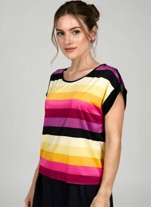 T-shirt stretch manches courtes violet FRANK LYMAN femme