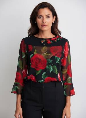 Top stretch manches 3/4 noir OLIVER PEOPLES femme