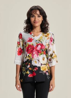 Tunique manches longues tissage crêpe gris ELEONORA AMADEI femme