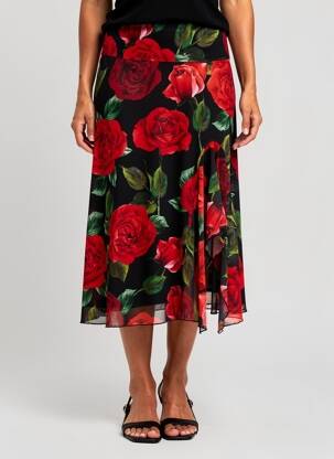 Jupe mi-longue doublure rouge OLIVIER PHILIPS femme