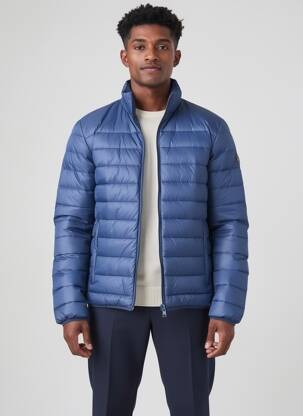 Doudoune manches longues sans capuche bleu SOLID homme