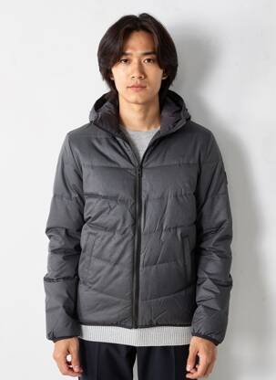 Doudoune manches longues a capuche gris SOLID homme