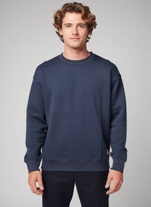 Sweat-shirt stretch manches longues bleu SOLID homme