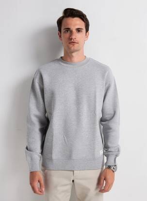 Sweat-shirt manches longues manches longues gris SOLID homme