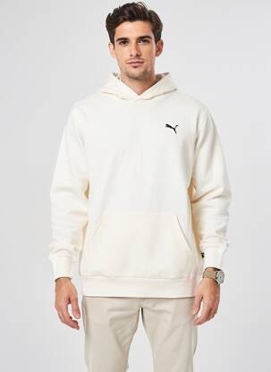 Sweat-shirt à capuche tissage jersey manches longues beige PUMA homme