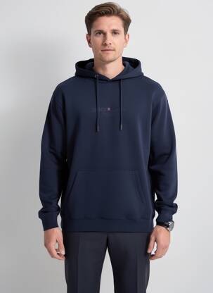 Sweat-shirt à capuche poches manches longues bleu TEDDY SMITH homme