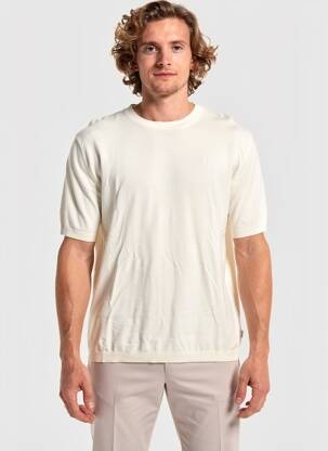 Pull stretch manches courtes blanc JACK & JONES homme