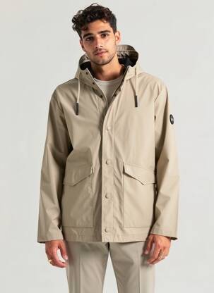 Imperméable coupe droite a capuche gris TEDDY SMITH homme