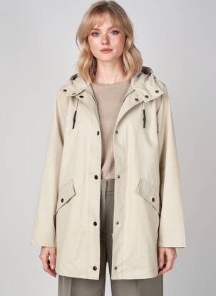 Imperméable manches longues a capuche beige ONLY femme