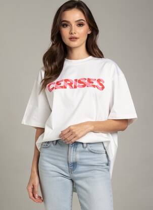 T-shirt coupe droite manches courtes blanc LE TEMPS DES CERISES femme