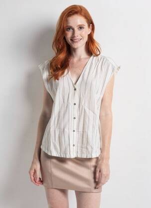 Chemisier manches courtes manches courtes blanc TEDDY SMITH femme