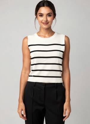 Top coupe cintrée sans manche blanc ONLY femme