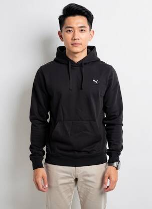 Sweat-shirt à capuche tissage jersey manches longues noir PUMA homme