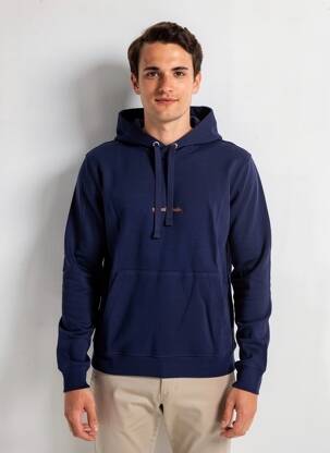 Sweat-shirt à capuche tissage jersey manches longues bleu JACK & JONES homme