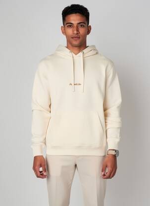 Sweat-shirt à capuche tissage jersey manches longues beige JACK & JONES homme