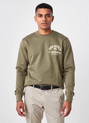 Sweat-shirt tissage jersey manches longues vert VON DUTCH homme