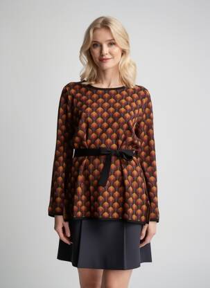 Pull coupe cintrée manches longues orange KING LOUIE femme