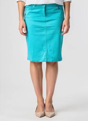 Jupe mi-longue stretch bleu SAINT JAMES femme