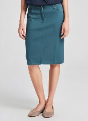 Jupe mi-longue stretch bleu SAINT JAMES femme