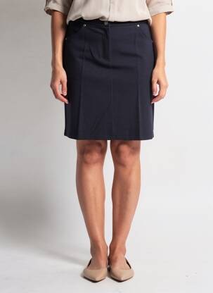 Jupe mi-longue stretch bleu SAINT JAMES femme