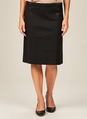 Jupe mi-longue stretch noir SAINT JAMES femme