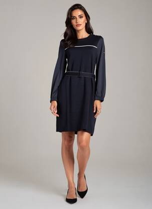 Robe mi-longue manches longues manches longues bleu SAINT JAMES femme