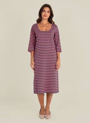 Robe mi-longue manches 3/4 manches 3/4 rose SAINT JAMES femme