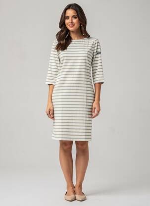 Robe courte manches 3/4 manches 3/4 vert SAINT JAMES femme