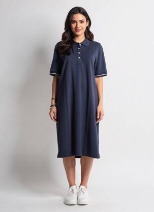Robe mi-longue sans manche sans manche bleu SAINT JAMES femme