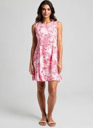 Robe courte imprimé fleurs sans manche rose SAINT JAMES femme