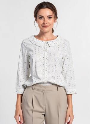 Chemisier coupe cintrée manches 3/4 bleu SAINT JAMES femme