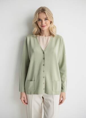 Gilet manches longues stretch vert SAINT JAMES femme