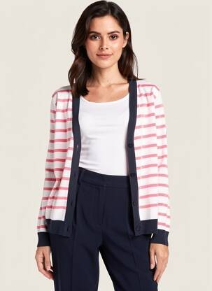 Gilet manches longues resserrée sur le bas rose SAINT JAMES femme