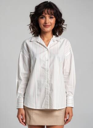 Chemisier coupe cintrée manches longues orange SAINT JAMES femme