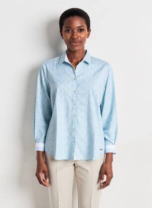 Chemisier coupe cintrée manches longues bleu SAINT JAMES femme