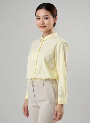 Chemisier coupe cintrée manches longues jaune SAINT JAMES femme