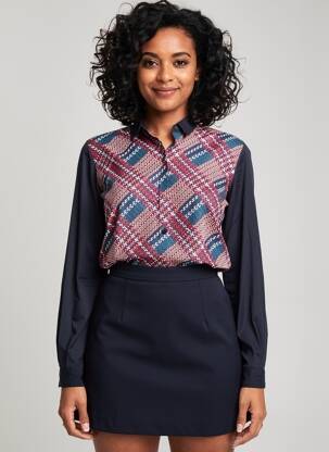 Chemisier coupe cintrée manches longues bleu SAINT JAMES femme