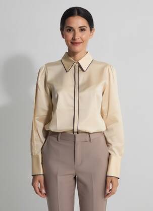 Chemisier coupe cintrée manches longues beige SAINT JAMES femme