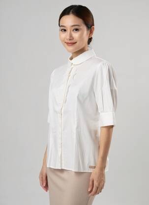Chemisier manches courtes manches courtes beige SAINT JAMES femme