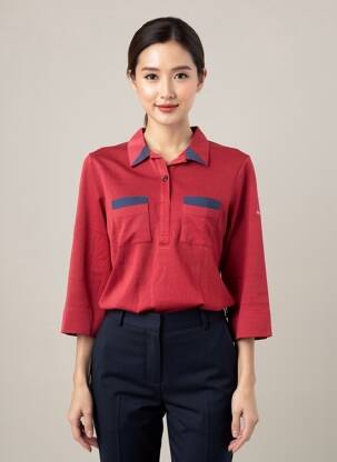 Polo manches 3/4 manches 3/4 rouge SAINT JAMES femme