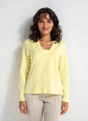 Polo manches longues manches longues jaune SAINT JAMES femme