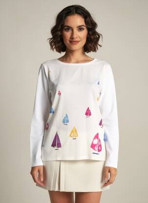 T-shirt manches longues manches longues blanc SAINT JAMES femme