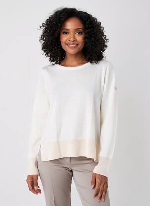 Pull stretch manches longues beige SAINT JAMES femme